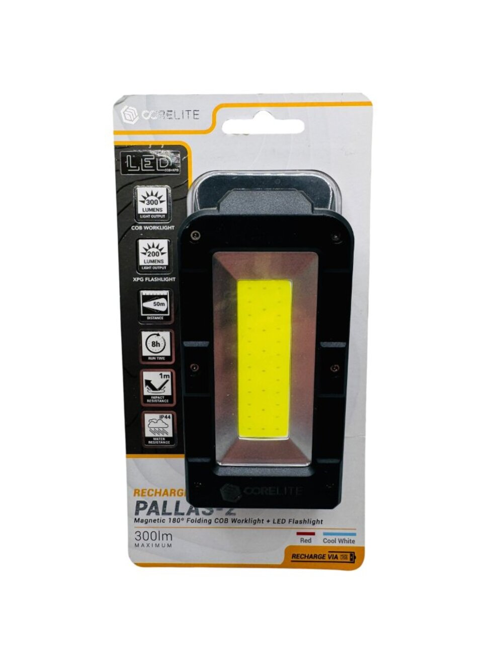 Corelite Pallas-2 Rechargeable Magnetic 180 Degree Folding Cob Worklight Led Fla